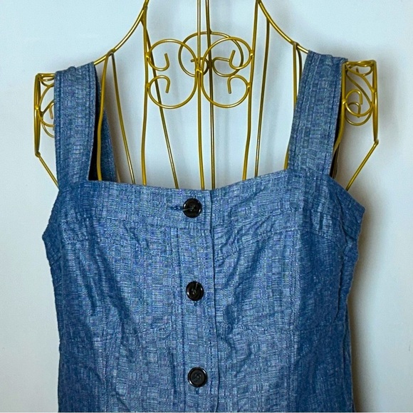 Derek Lam Chambray Indigo Blue Denim Button Front Dress with Pockets, Size M (8) - Picture 10 of 16